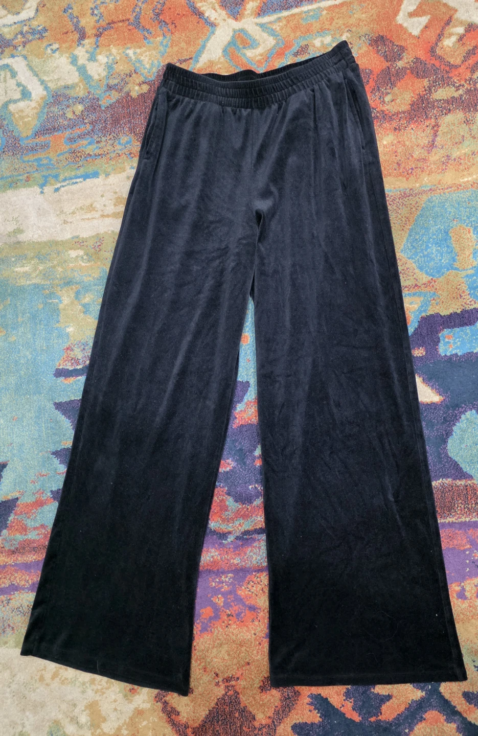 Wild Skye Black Velour Wide Leg Lounge Pants