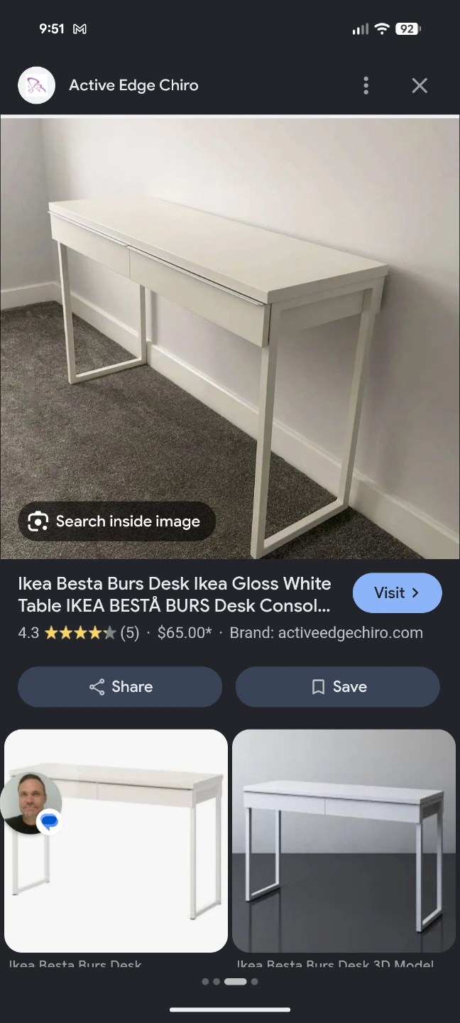 Ikea Besta Burs Desk - photo 2