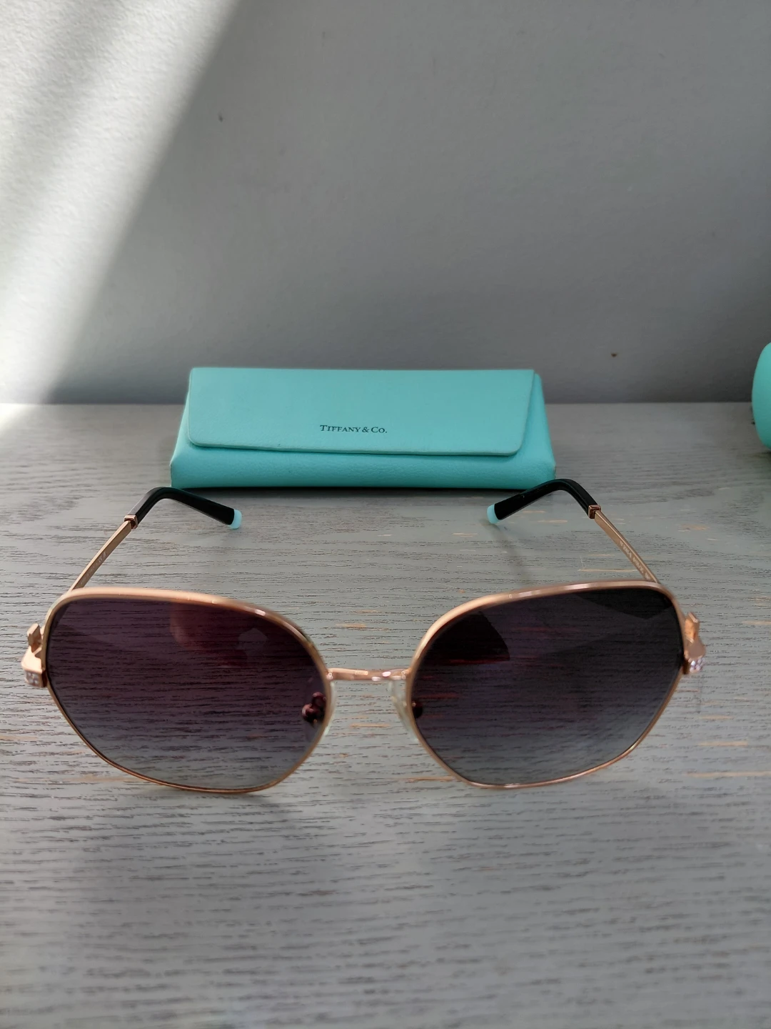 Tiffany & Co. Rose Gold Sunglasses with Case - photo 3