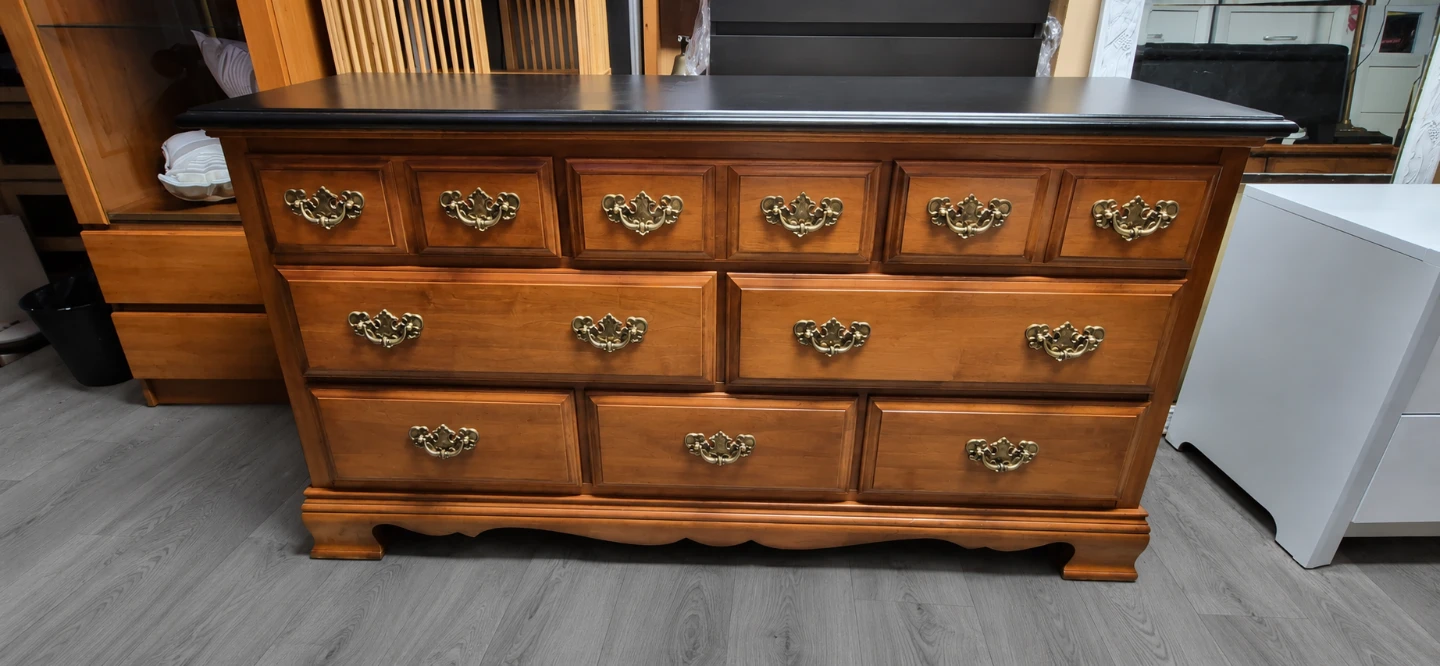 Wooden Dresser with Black Top - photo 4
