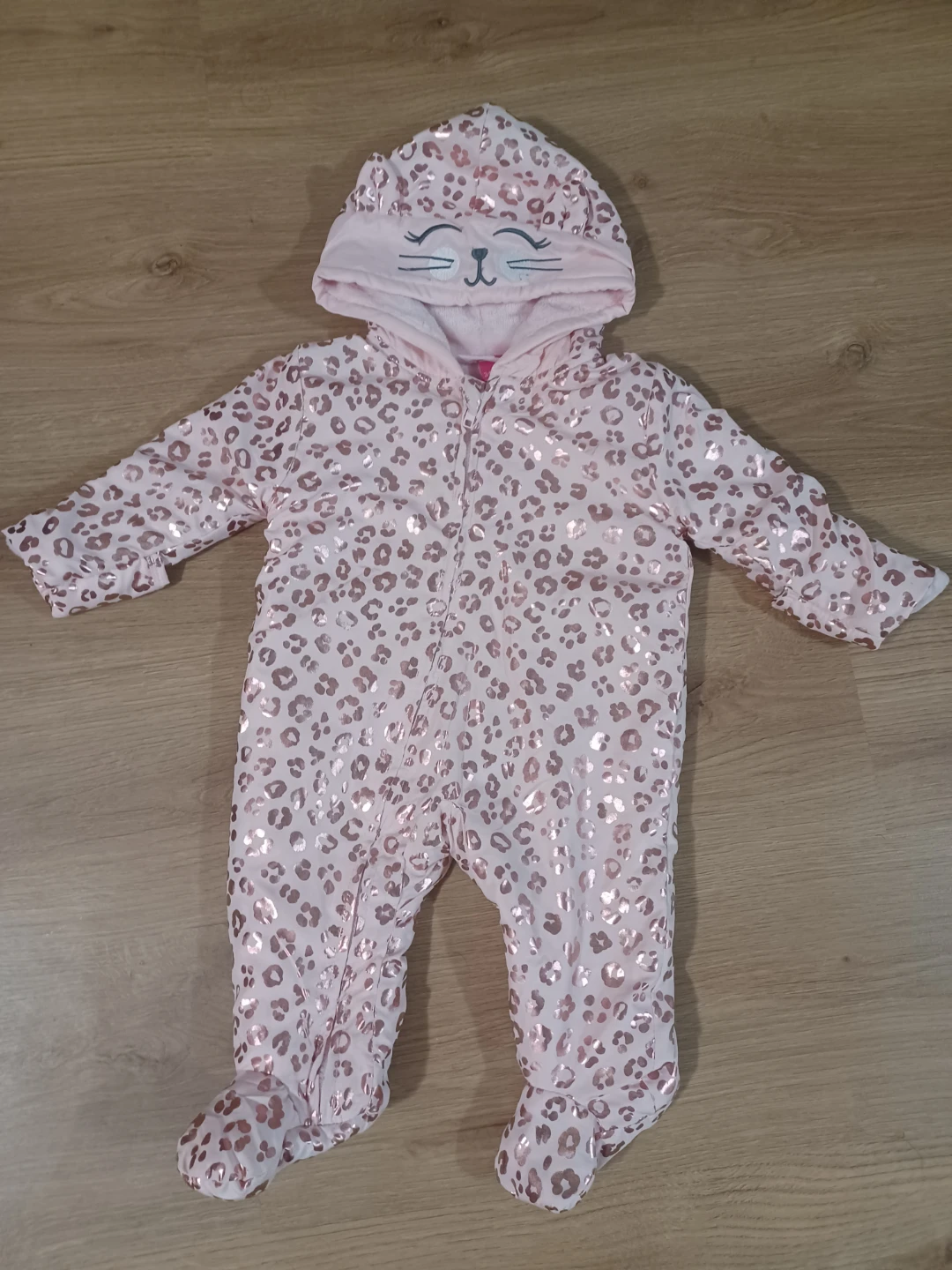Penelope Mack Baby Snowsuit 3/6M Pink Leopard