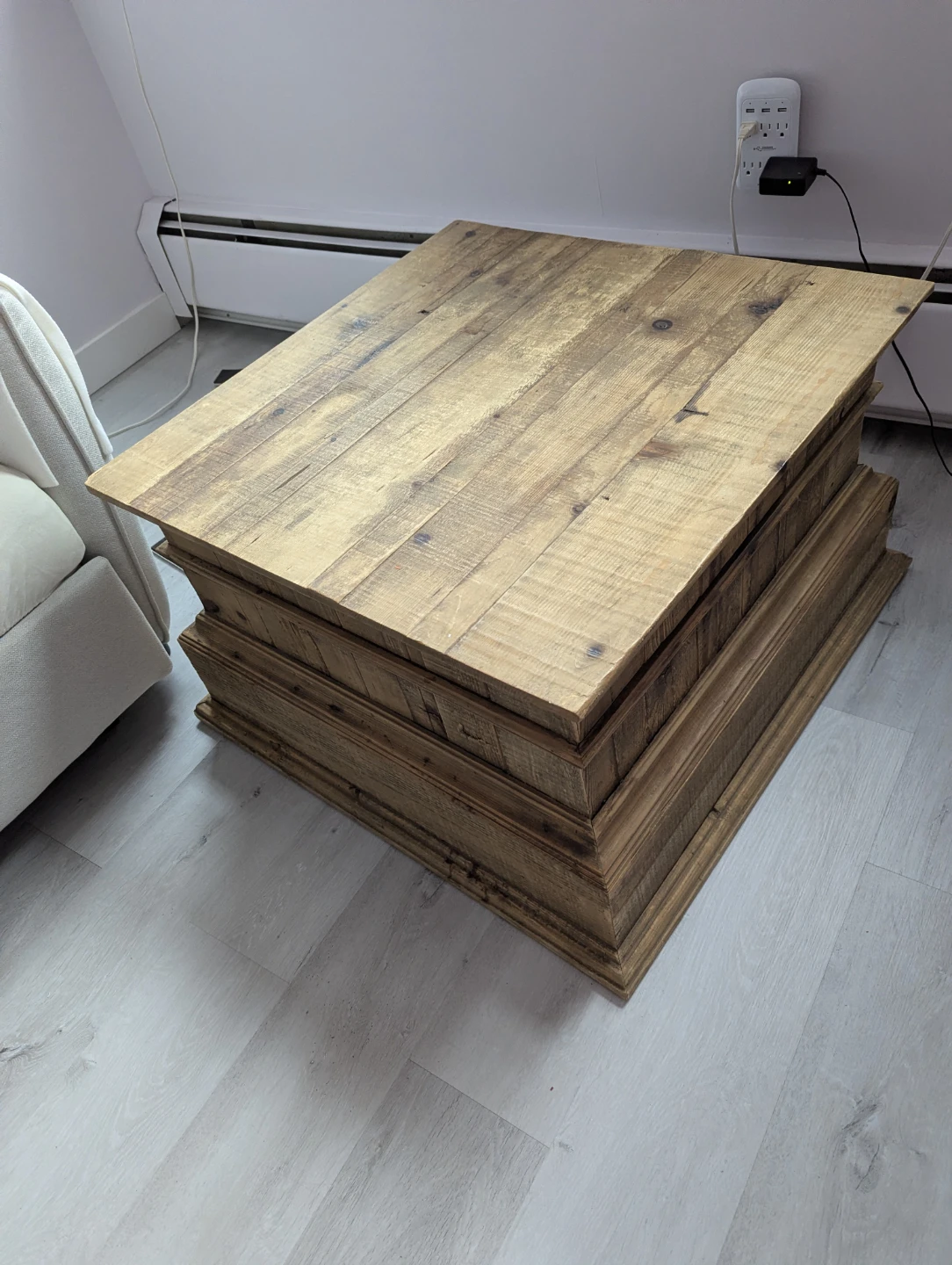 Rustic Handmade Wood Storage Coffee Table