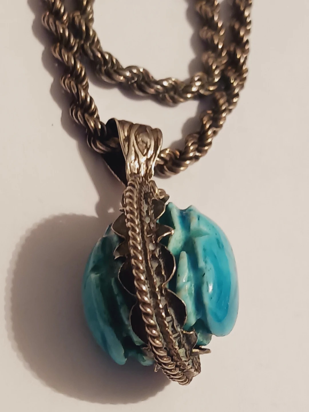 Sterling Silver 925 Egyptian Scarab Beetle Pendant Necklace - photo 4