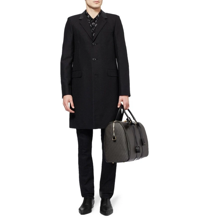 Saint Laurent Black Embossed Leather Oxford Shoes