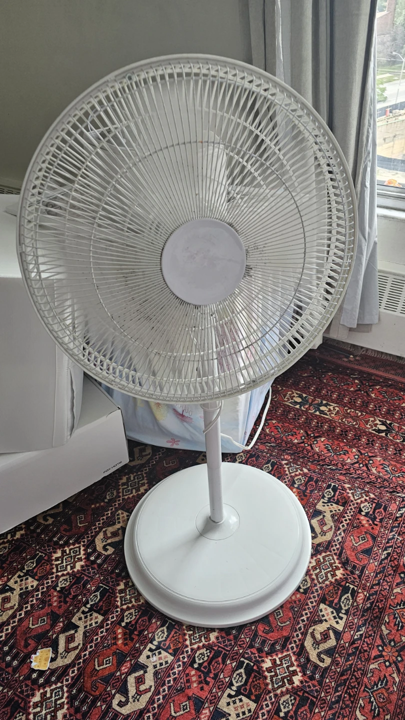 White Standing Fan