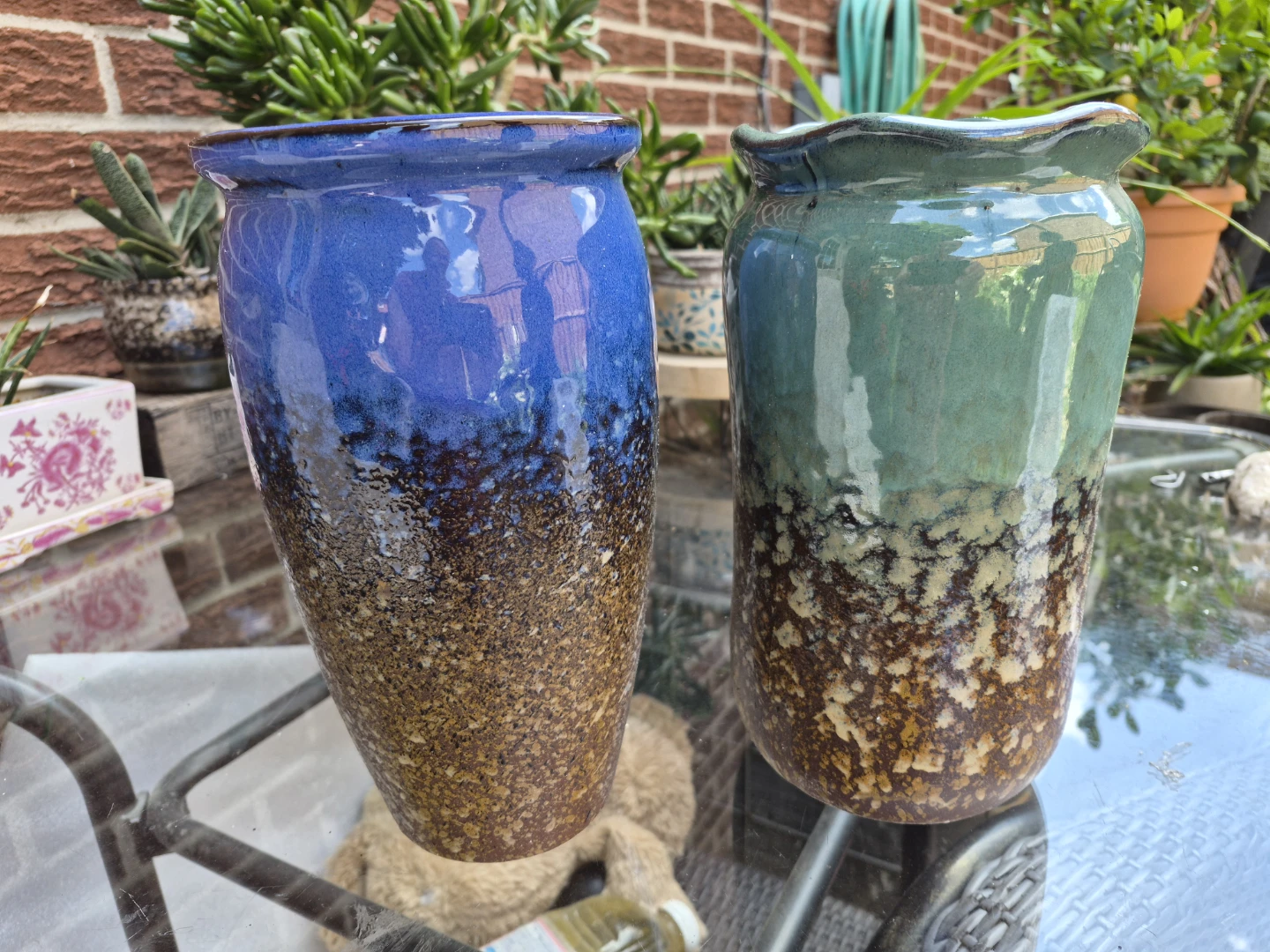 NEW Ceramic Vase Green/Brown