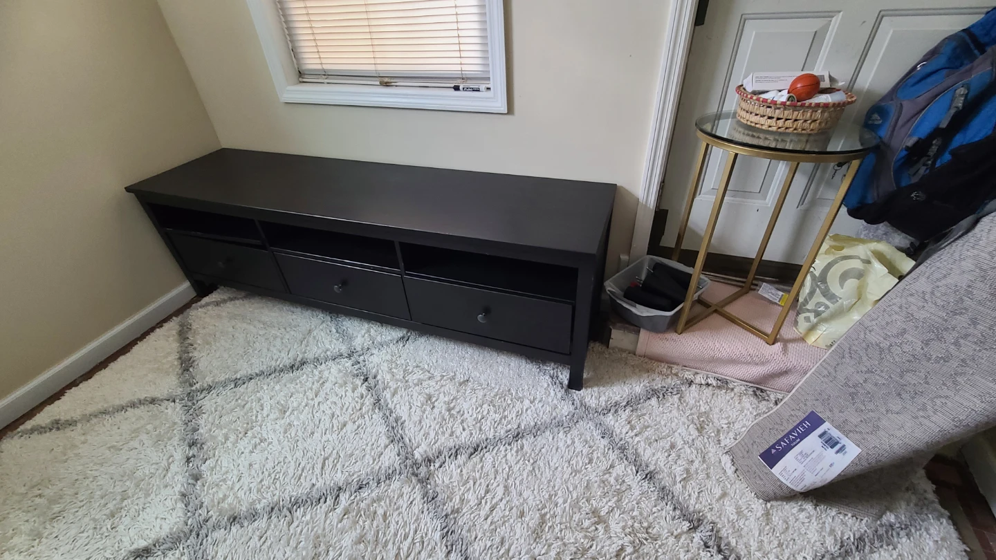 Dark Brown TV Stand with Drawers and Shelves - photo 5