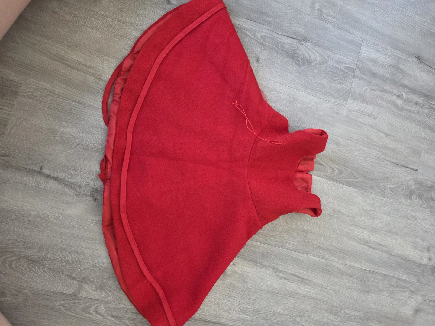 Red dress and fur cuff jacket - photo 2