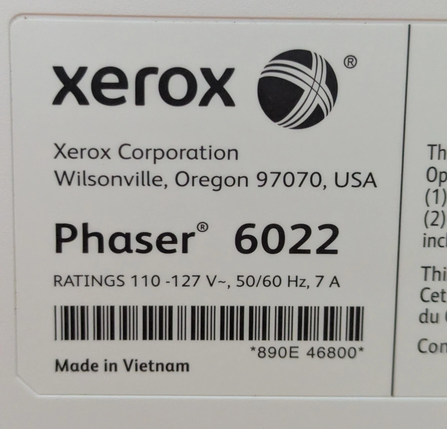 Good Condition! Xerox Phaser 6022 Color Laser Printer - photo 4
