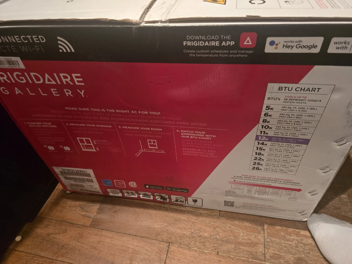 Window AC Frigidaire Gallery Room Air Conditioner GHWQ125WD1