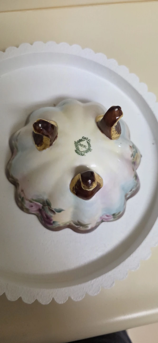 Hand painted 1907 porcelain bowl - photo 3