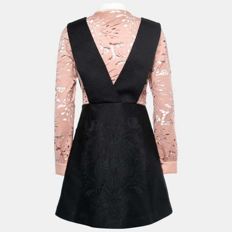 Self-Portrait Black Botanical Crest Jacquard Mini Dress - photo 3