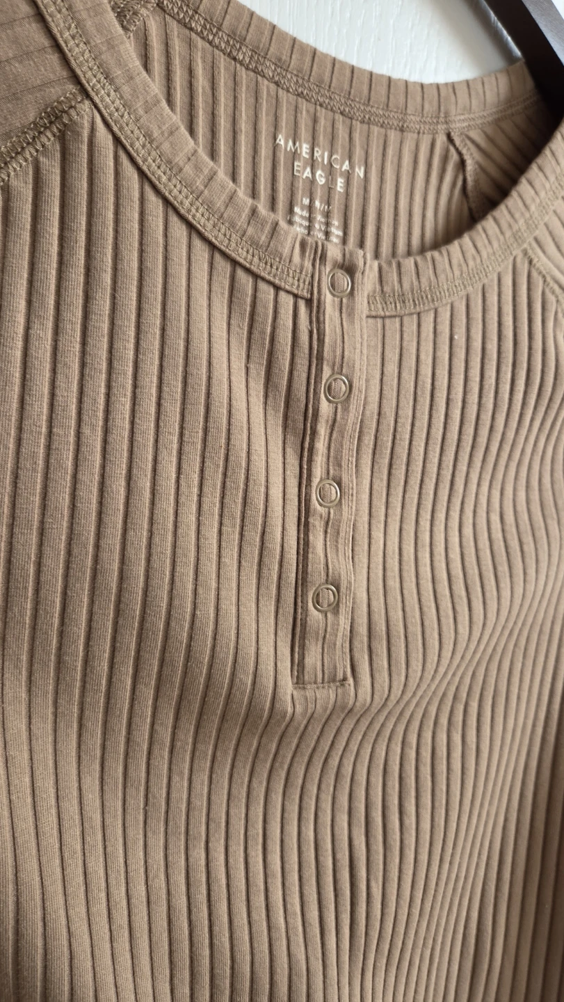 American Eagle Ribbed Henley Top - Medium - photo 2