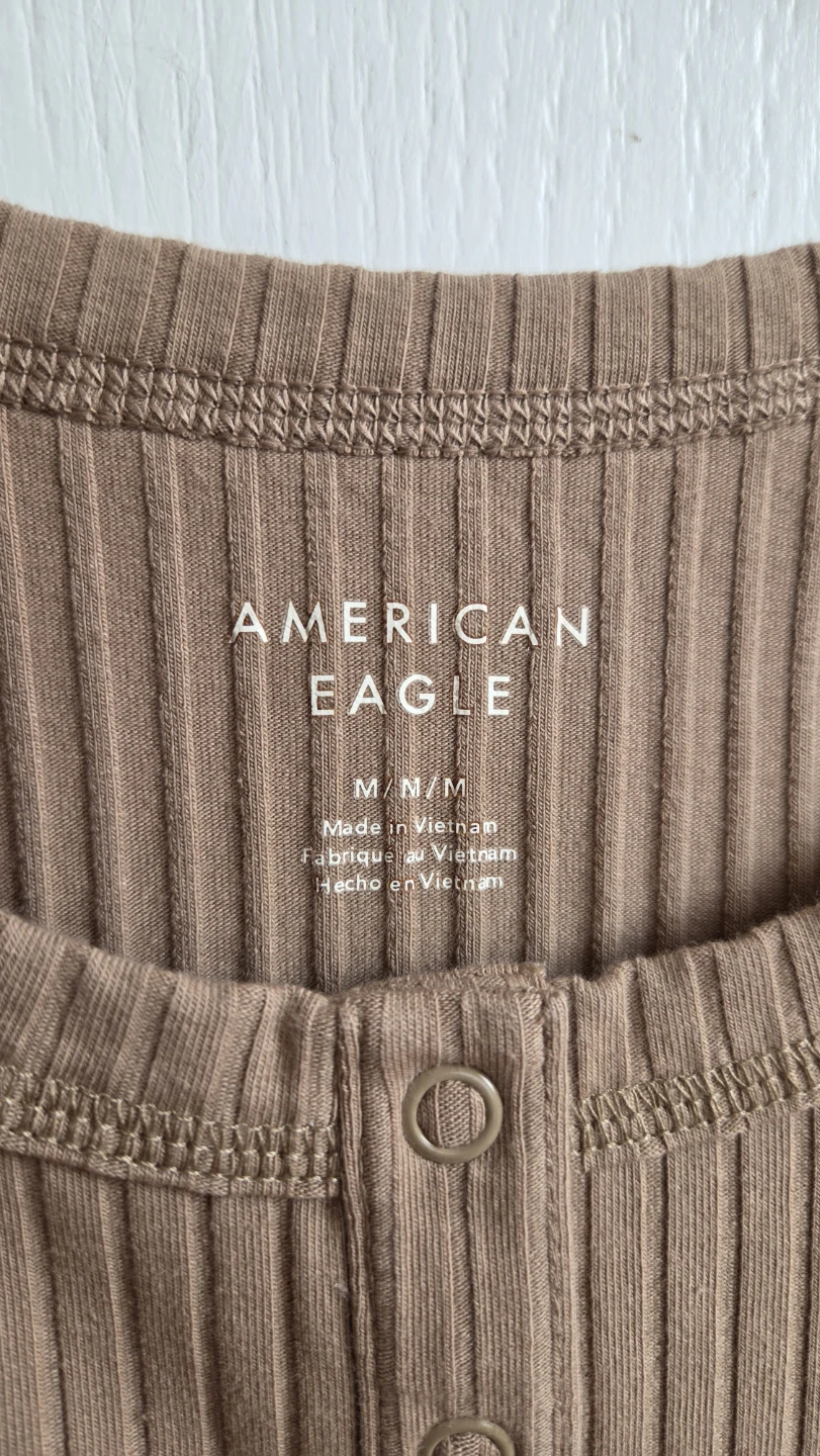 American Eagle Ribbed Henley Top - Medium - photo 3