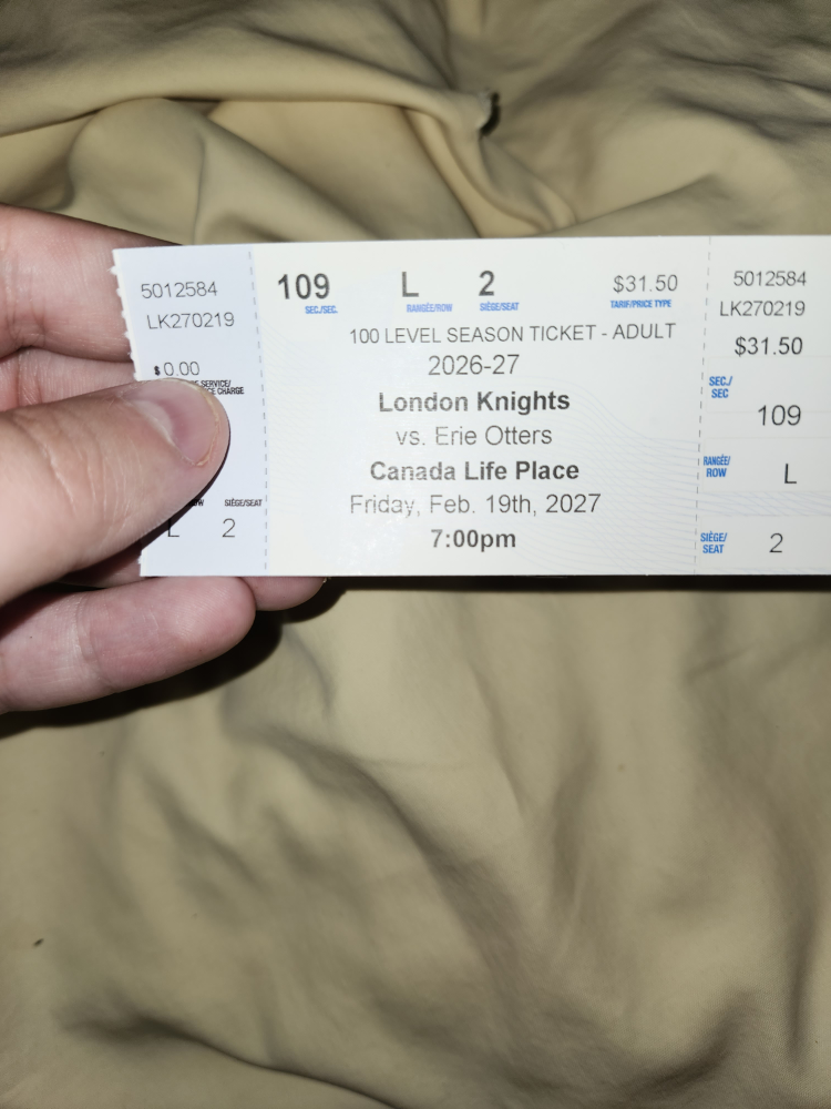 London Knights Season Ticket vs. Erie Otters Feb 19, 2027