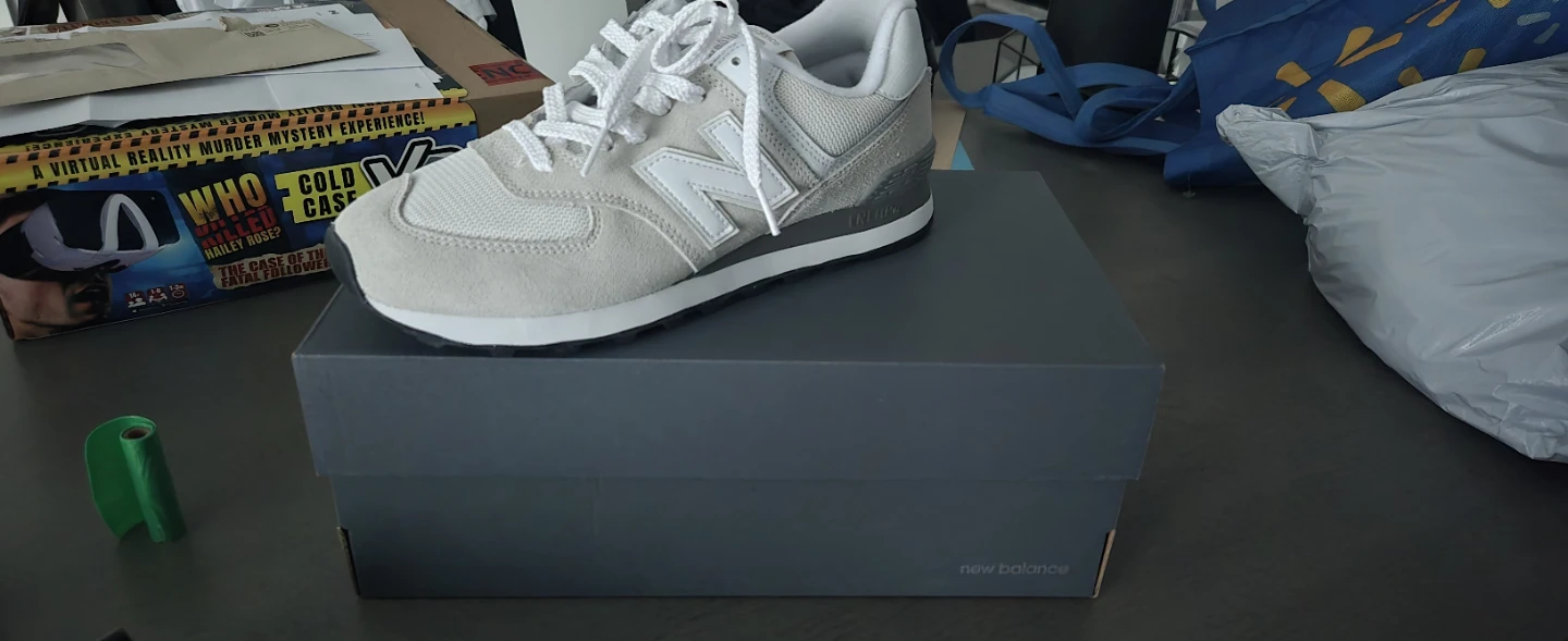 New Balance 574 Core Grey White Women's Shoes