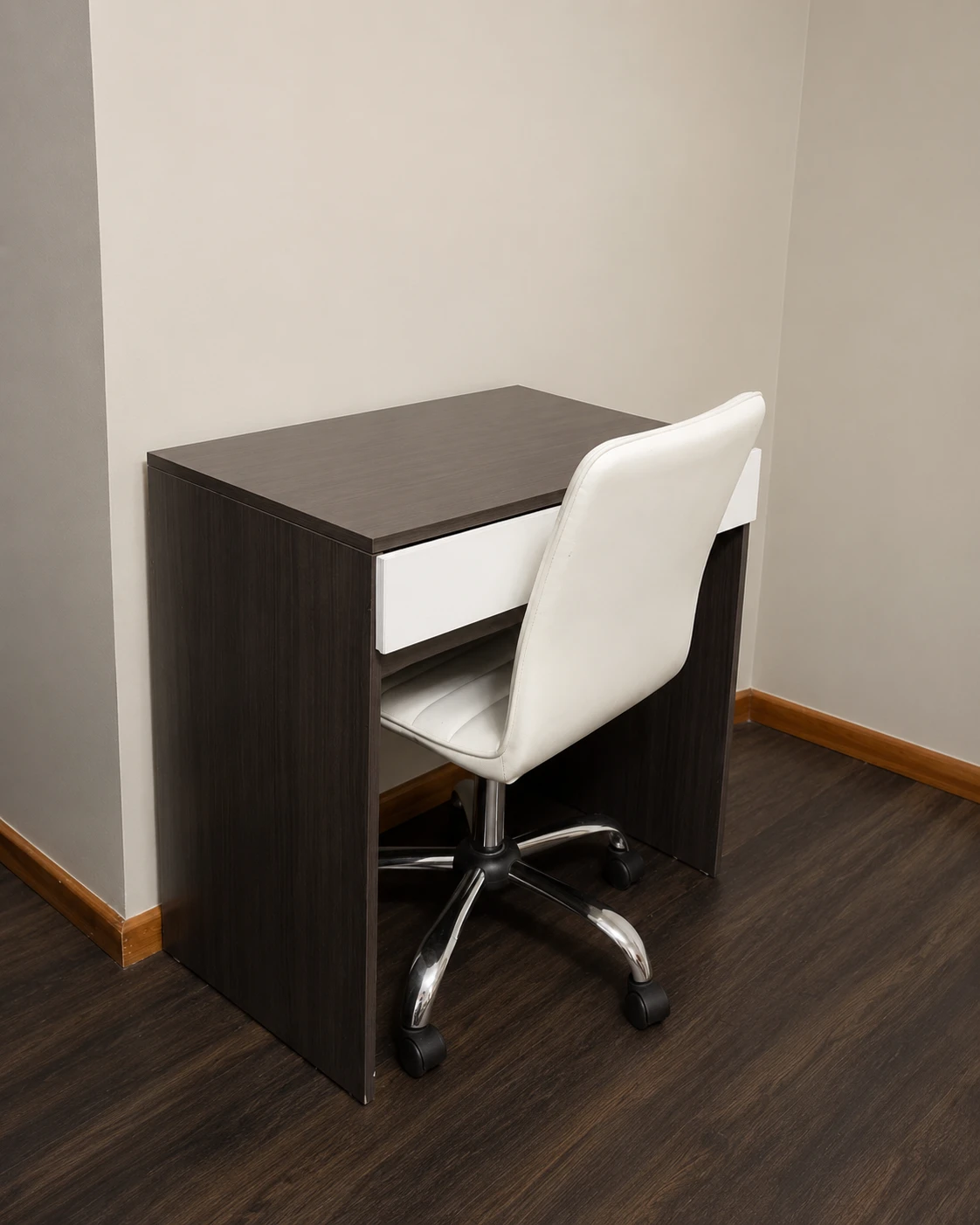 Vanity Desk with Lighted Mirror and Rolling Chair