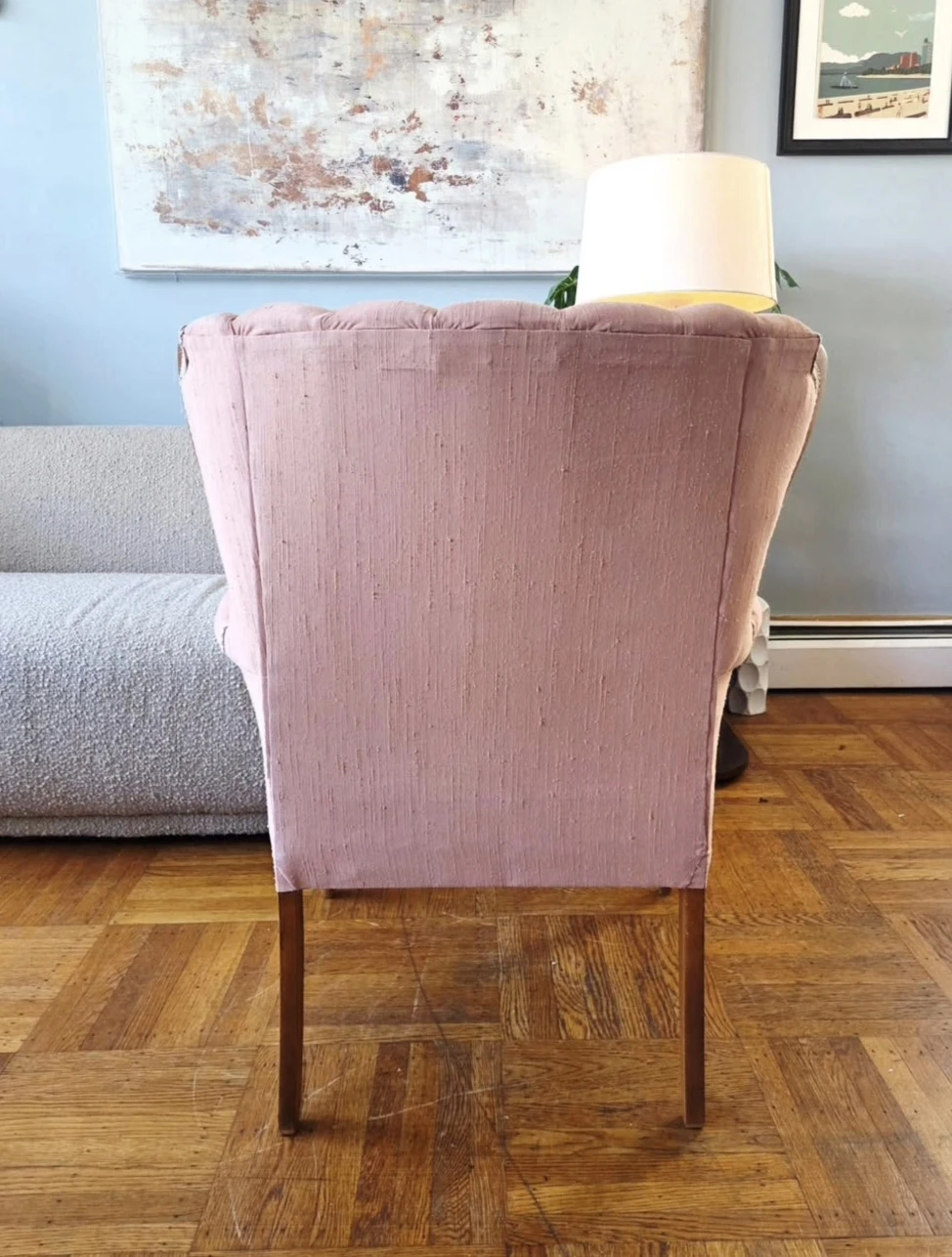 Vintage Coral Pink Channel/Clam Armchair (Delivery Available) - photo 4