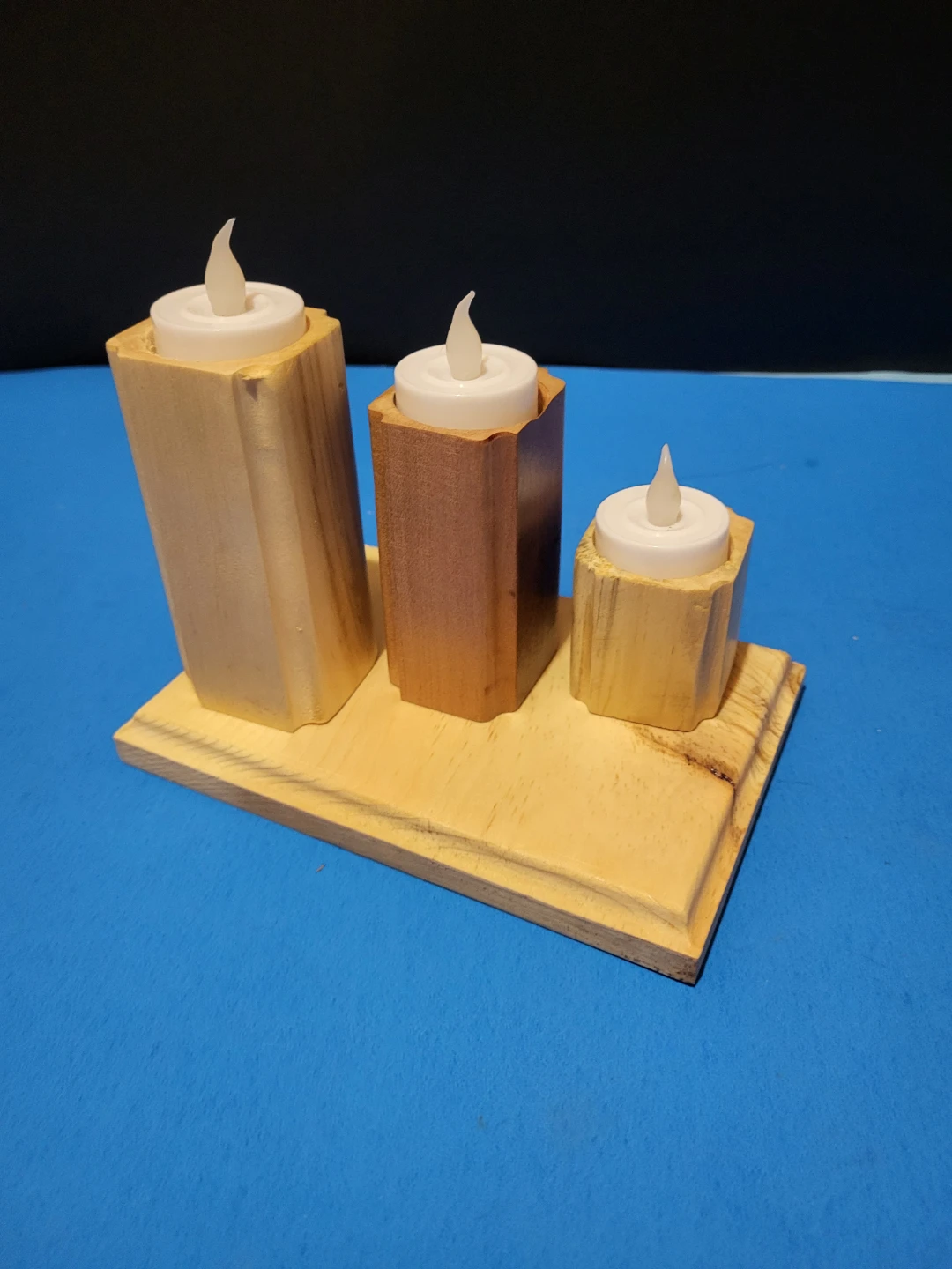 Wooden 3-Tier LED Candle Holder - photo 2