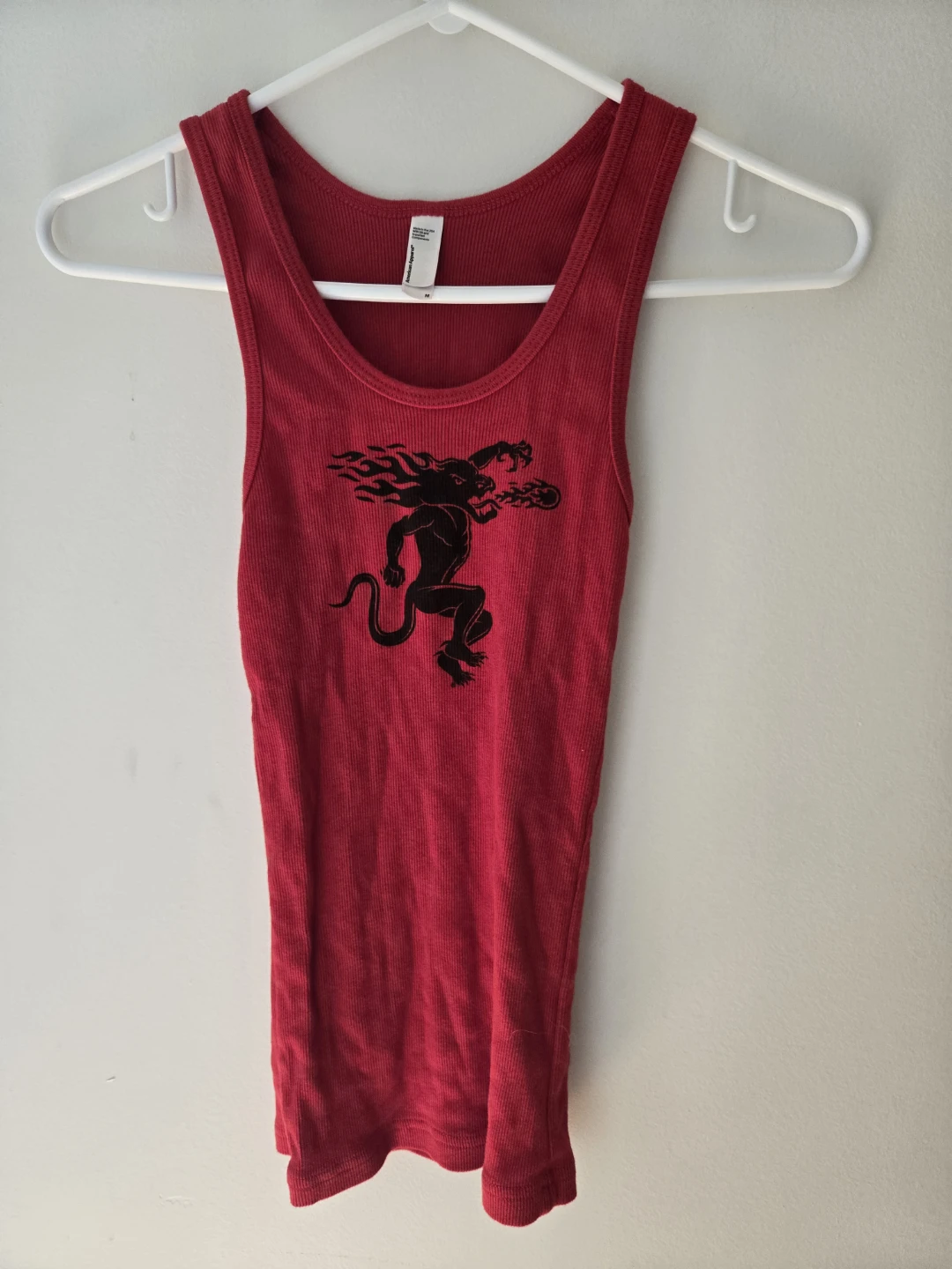 American Apparel Red Graphic -Tank Top M (Fits like S)
