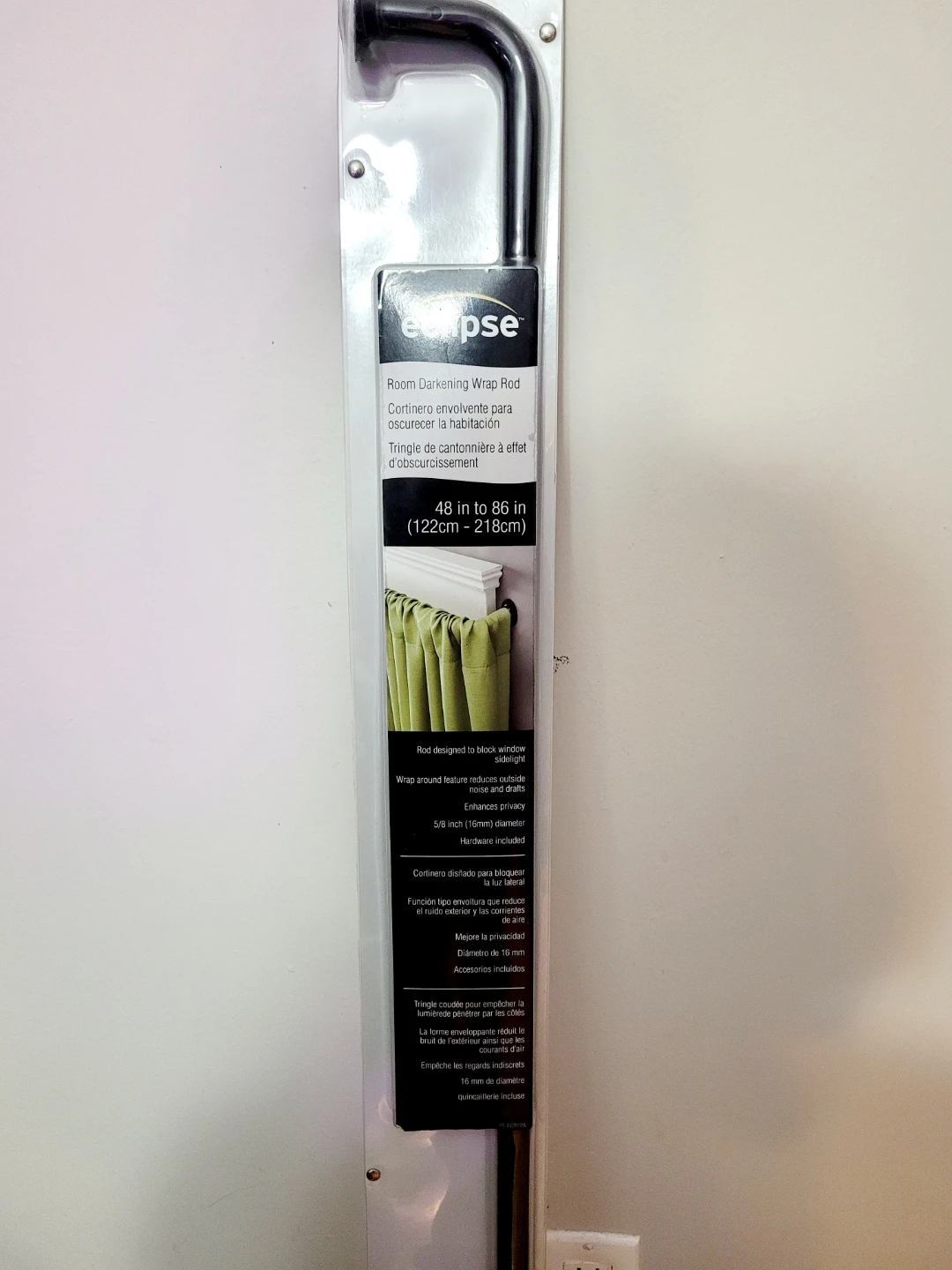 Eclipse Room Darkening Wrap Rod 48-86 inches - Curtain Rod - photo 2