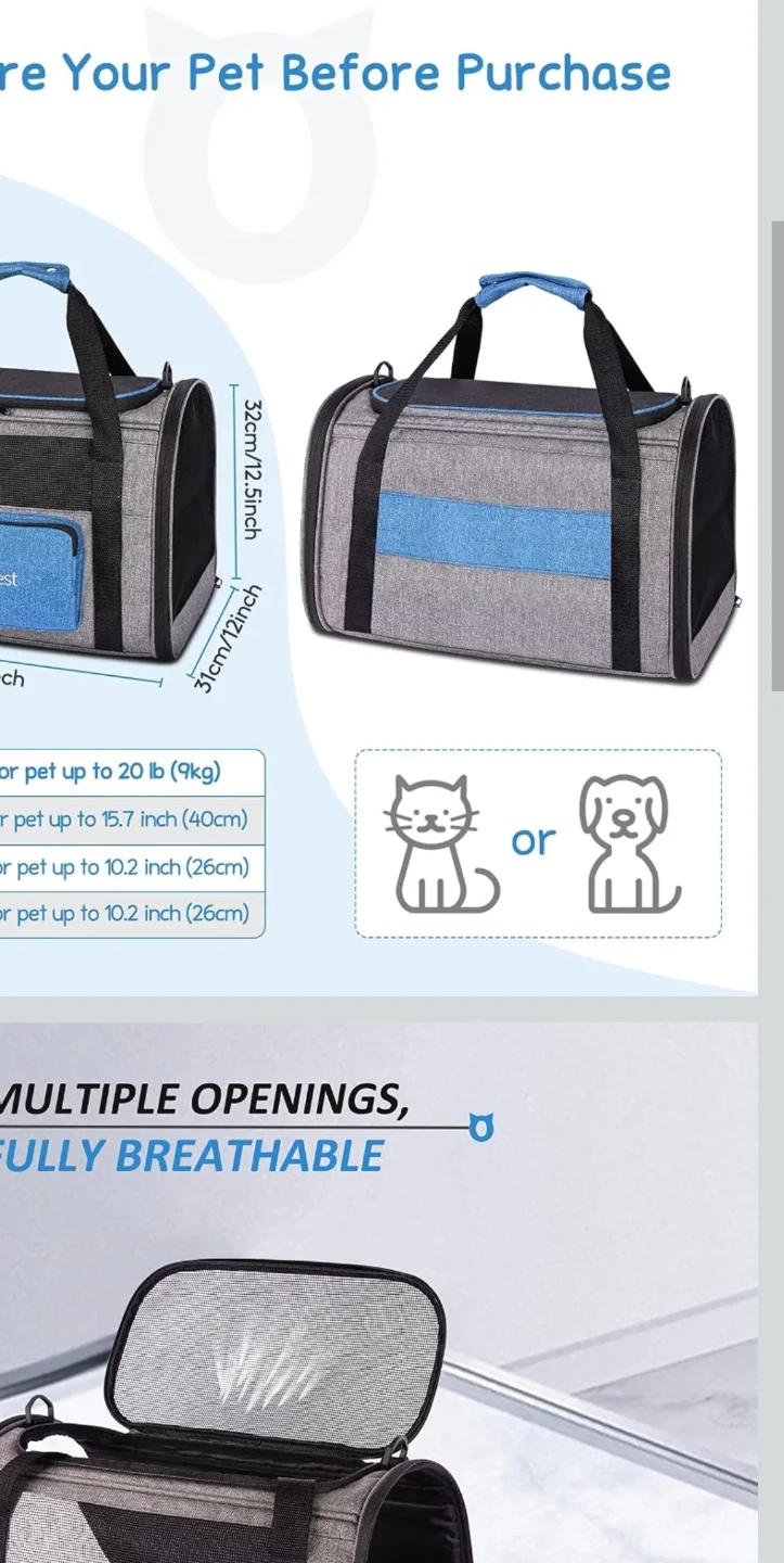 BurgeonNest Cat Carrier - Gray/Blue - photo 3