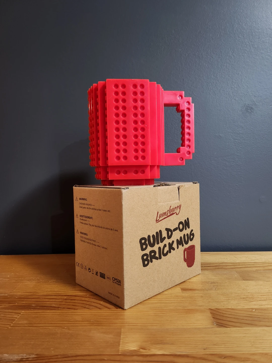 Lumsburry Build-On Brick Mug Red