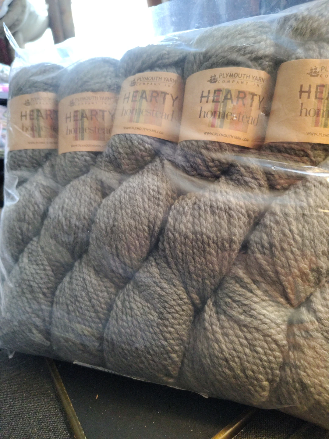 Plymouth Yarn Hearty Homestead 5 Skeins - Medium Grey Heather