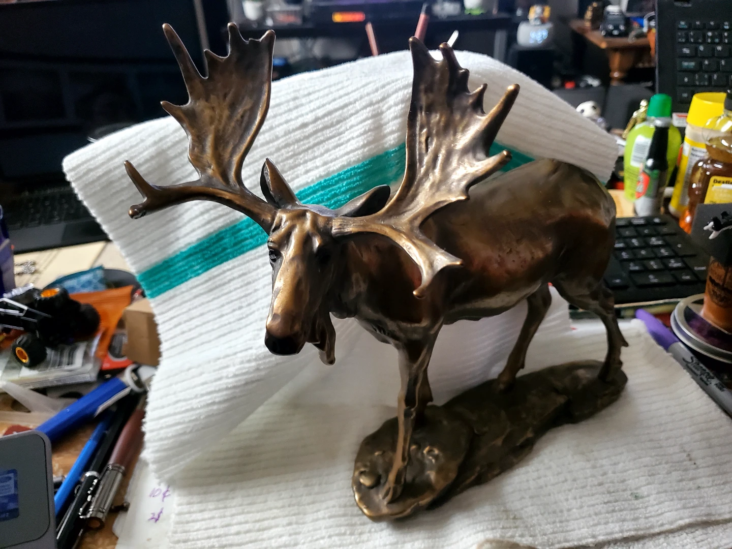 Bronze Moose Figurine