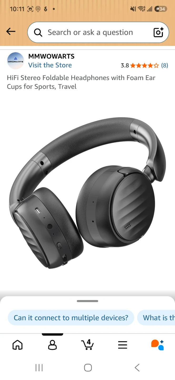 MMWOWARTS HiFi Stereo Foldable Headphones