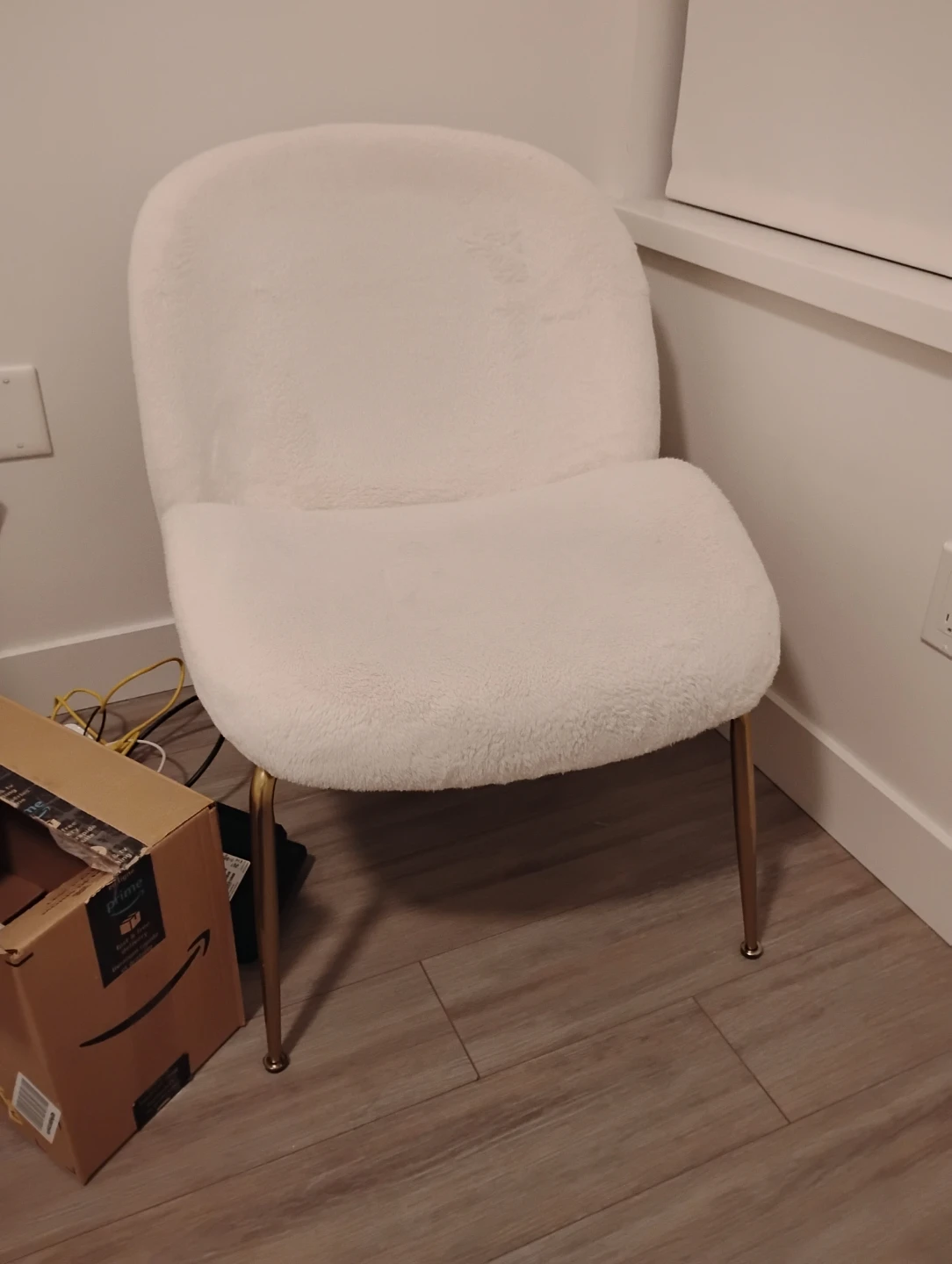 White Faux Shearling Accent Chair