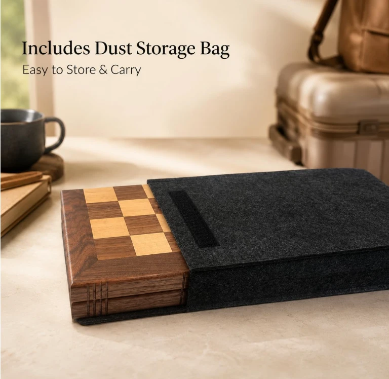 Wooden Chess Set with Foldable Storage Case - photo 4