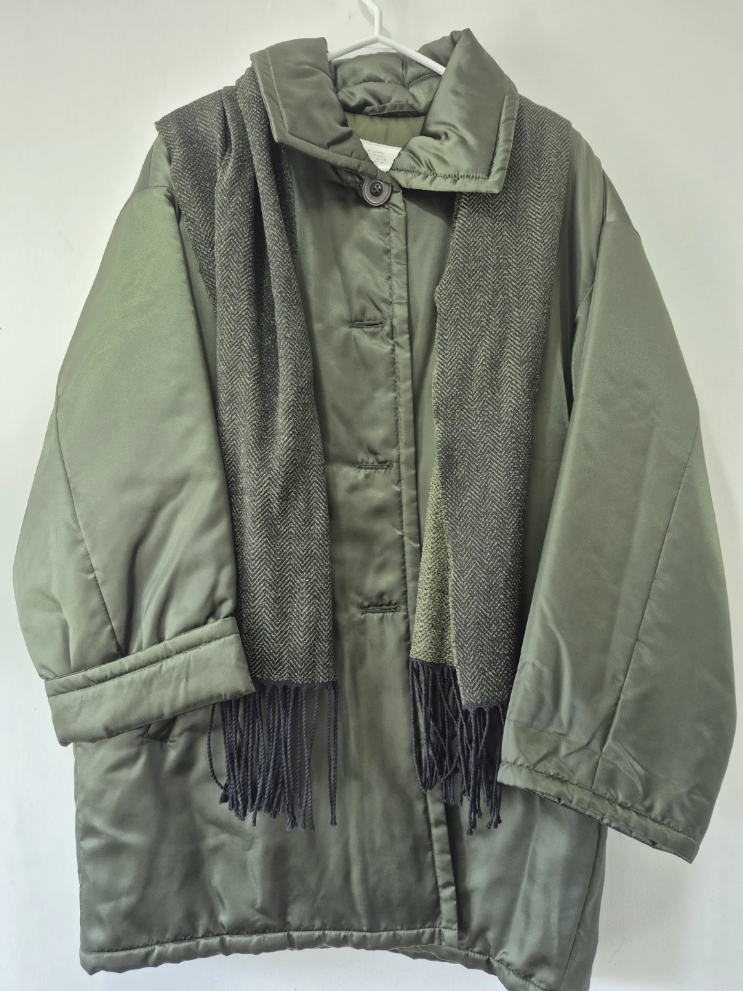 Klaus Steilmann Green Puffer Coat with Matching Scarf - photo 2