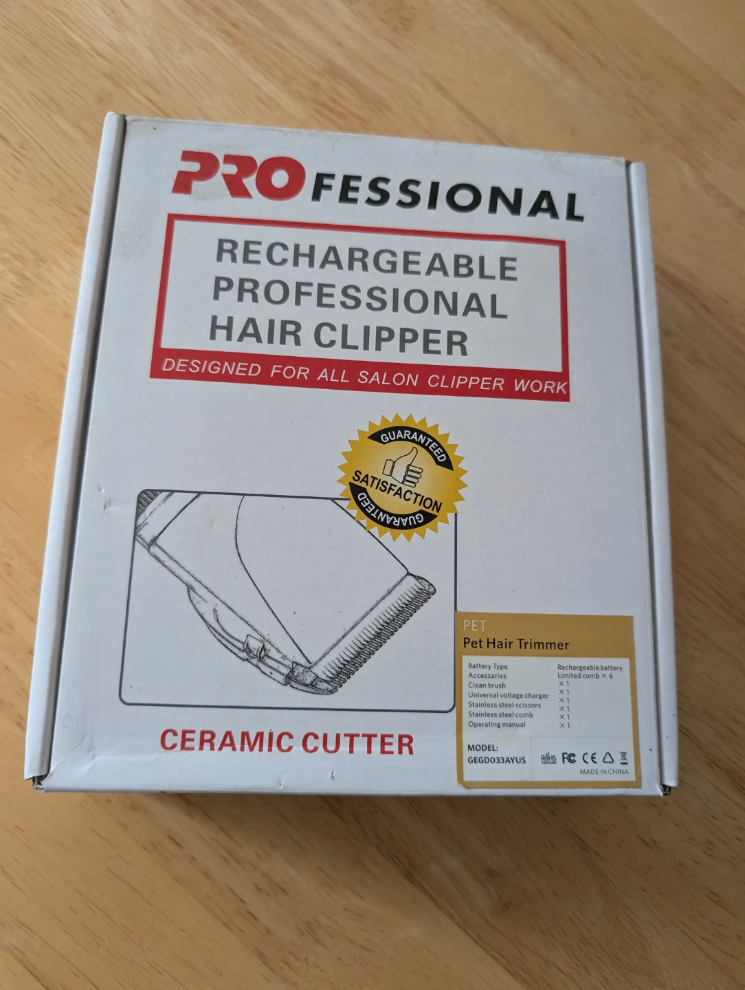 Professional Rechargeable Hair Clipper Kit