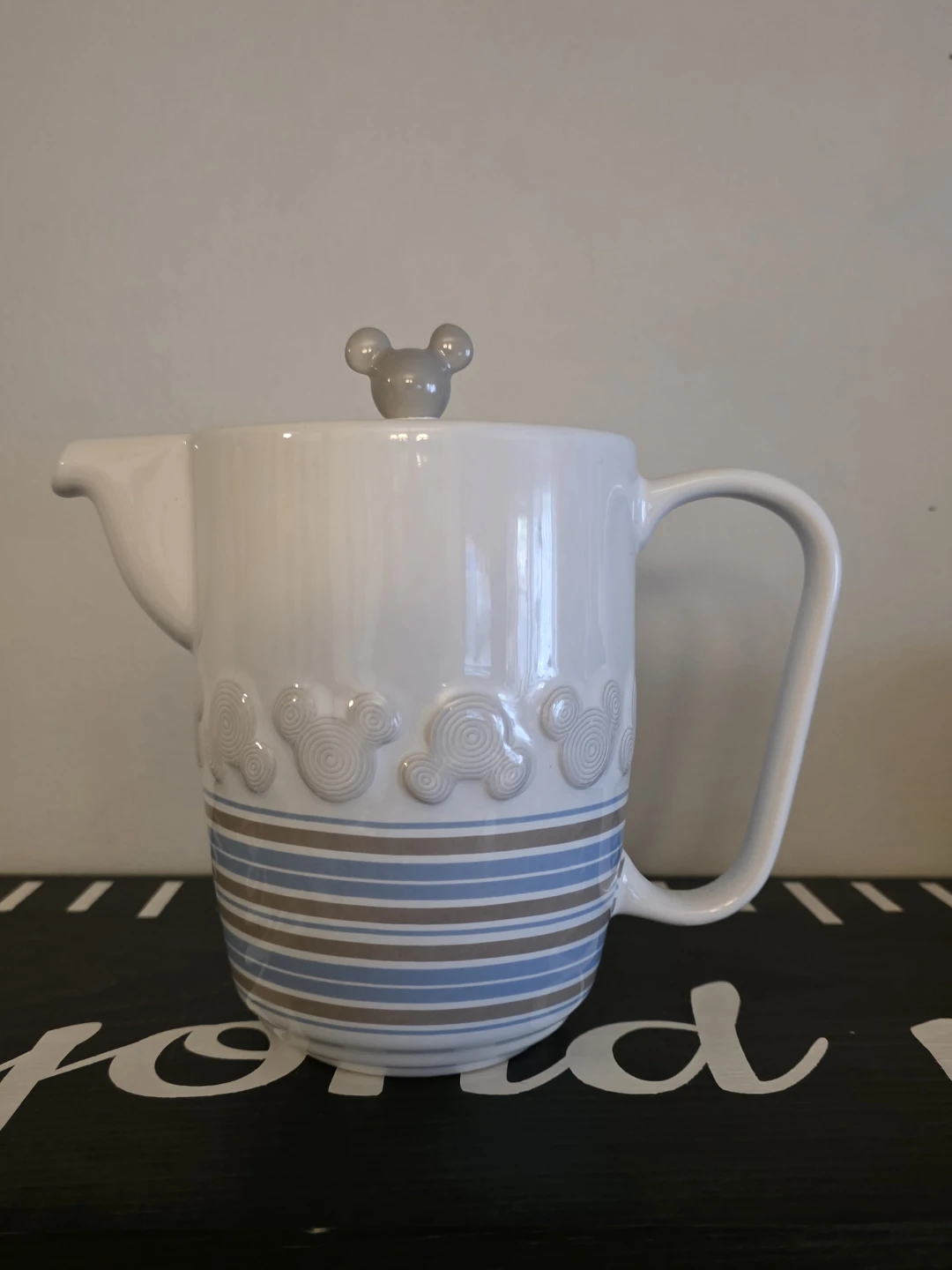 White Mickey Mouse Ceramic Teapot