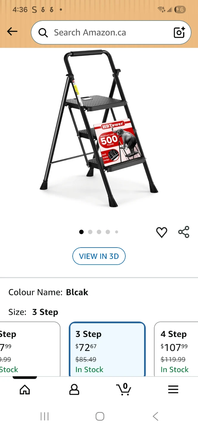 Brand New heavy-duty HBTower 3 Step Ladder