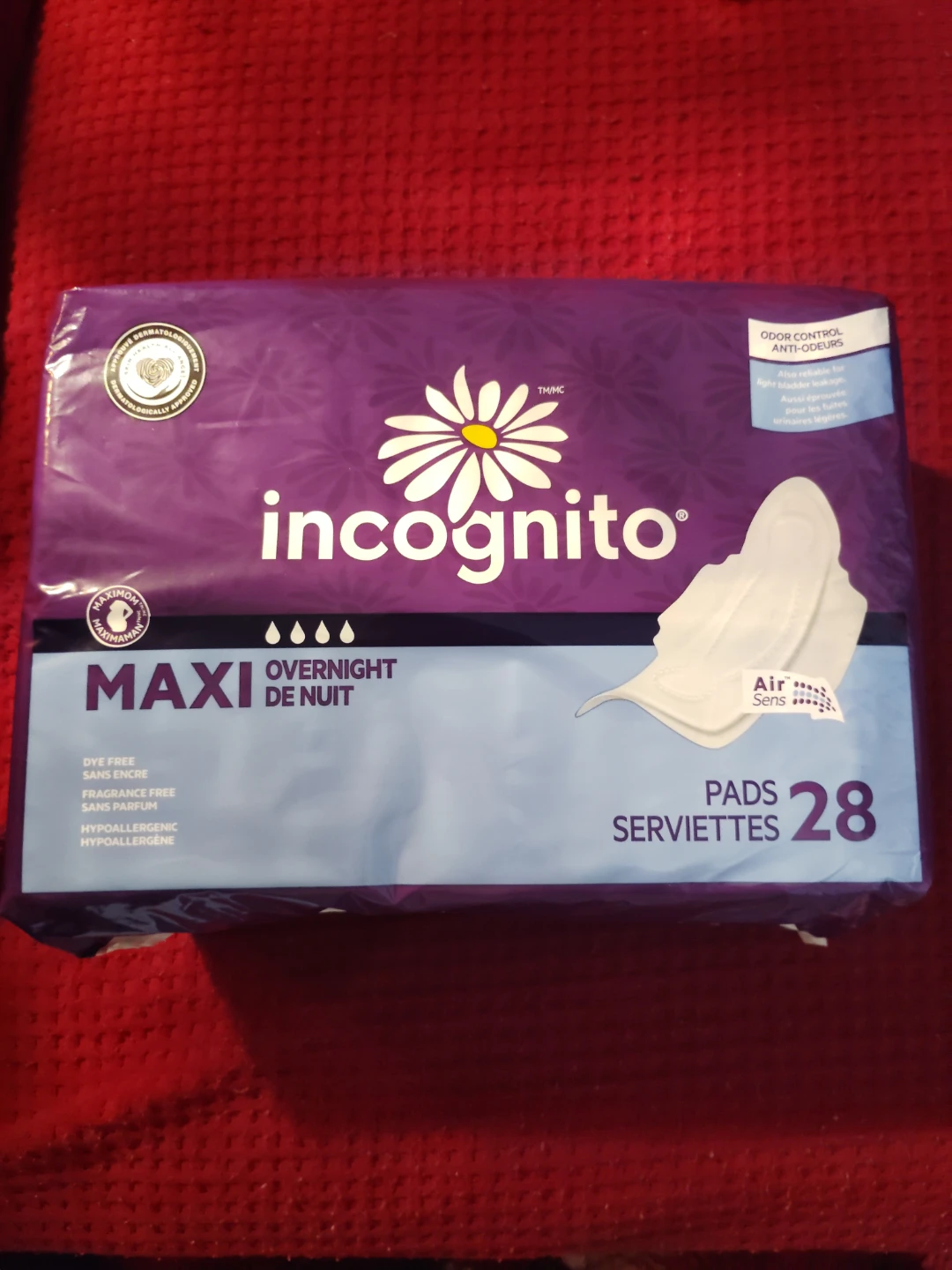 Incognito Maxi Overnight Pads - 28 Count