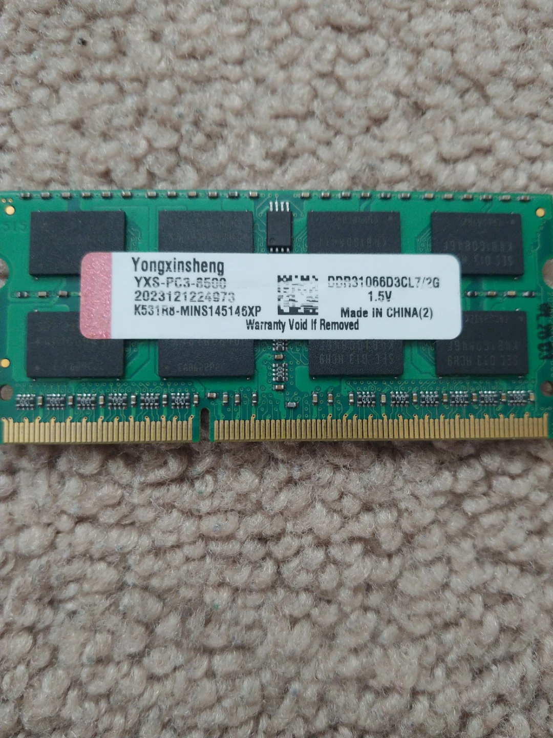 Yongxinsheng DDR3 1066MHz 2GB RAM Module