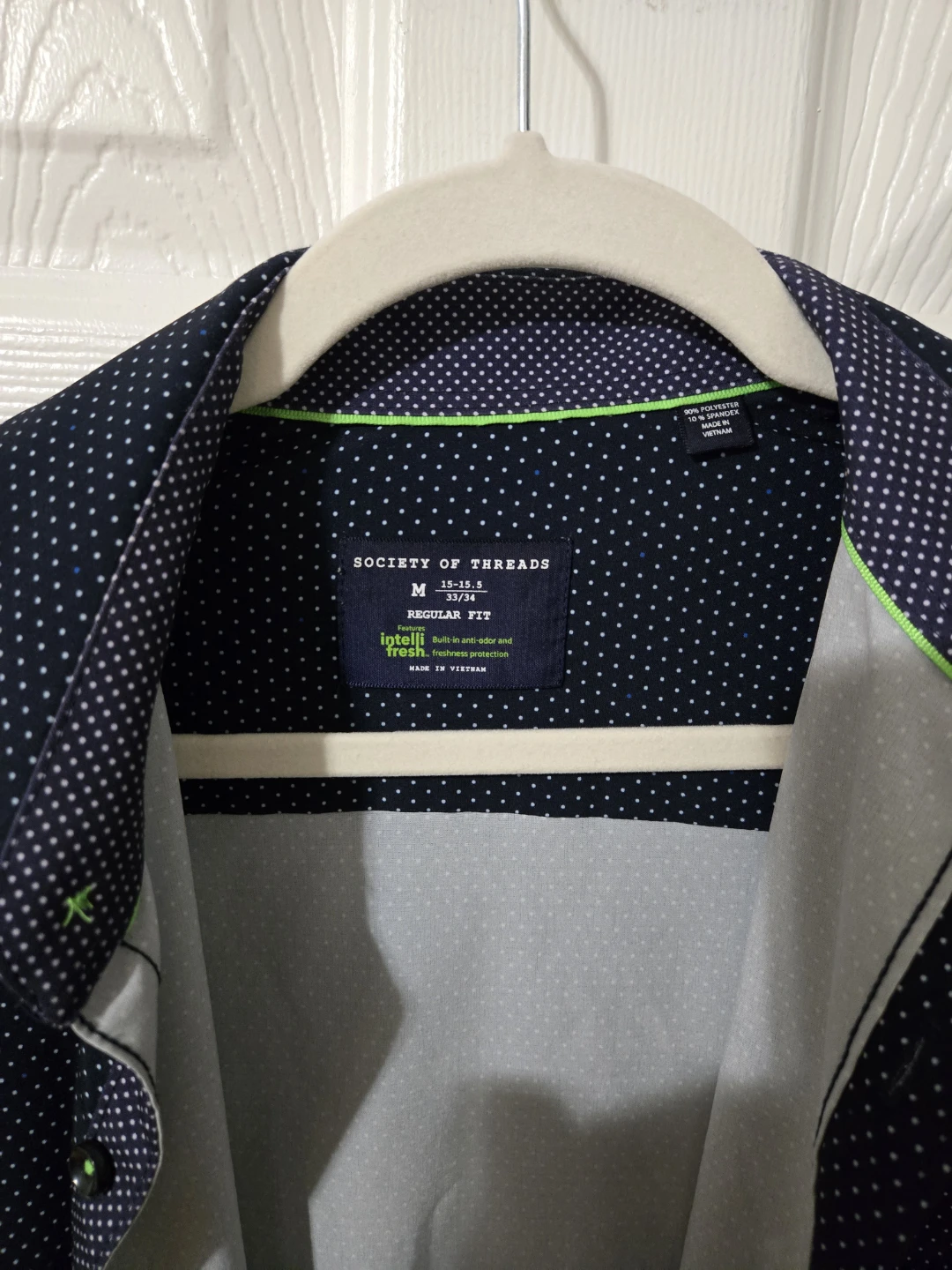 Society of Threads Men's Navy Polka Dot Button-Up Shirt - photo 3