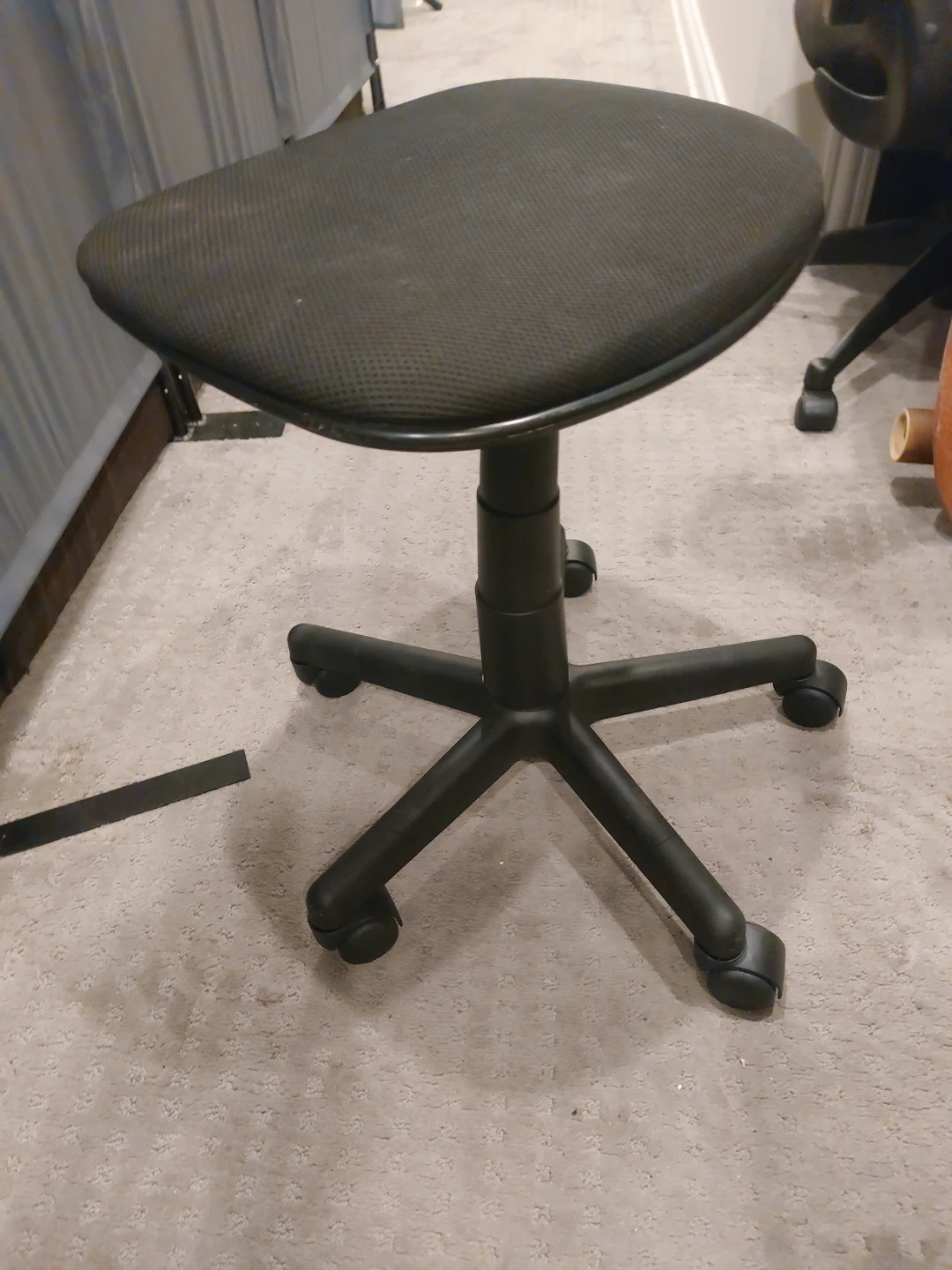 Black Adjustable Rolling Stool