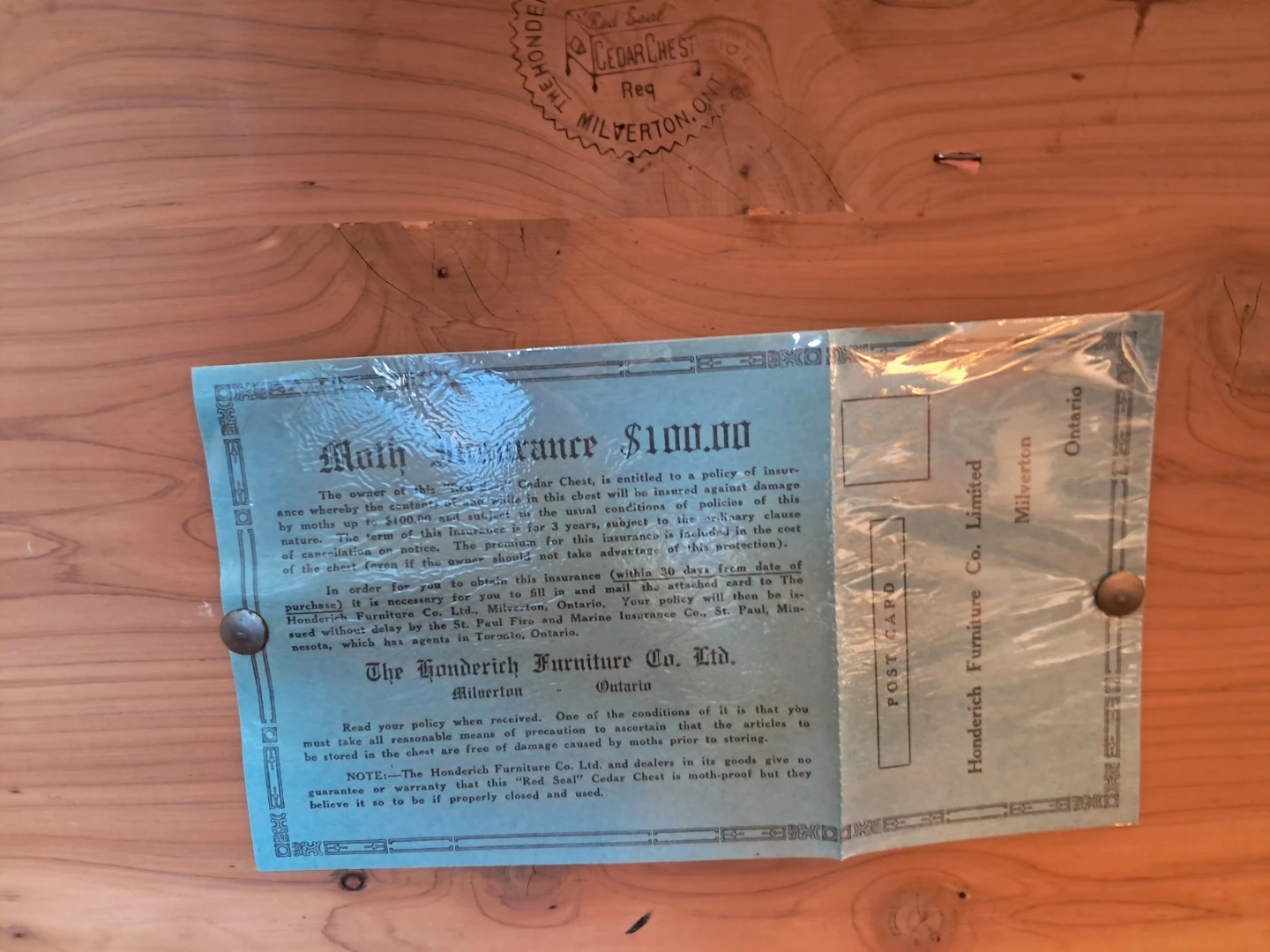 Vintage H. E. Milligan Cedar Chest - photo 5