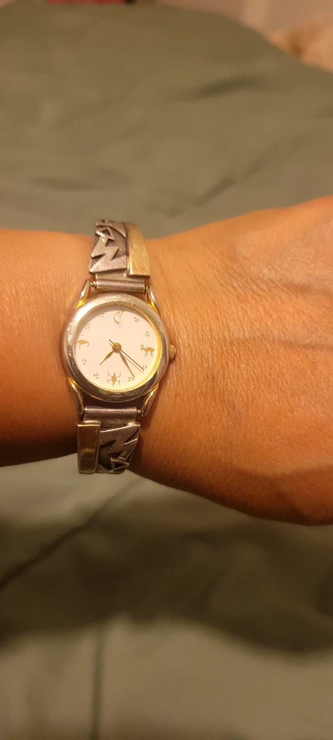 14k & stirling Southwestern-inspired watch - photo 5