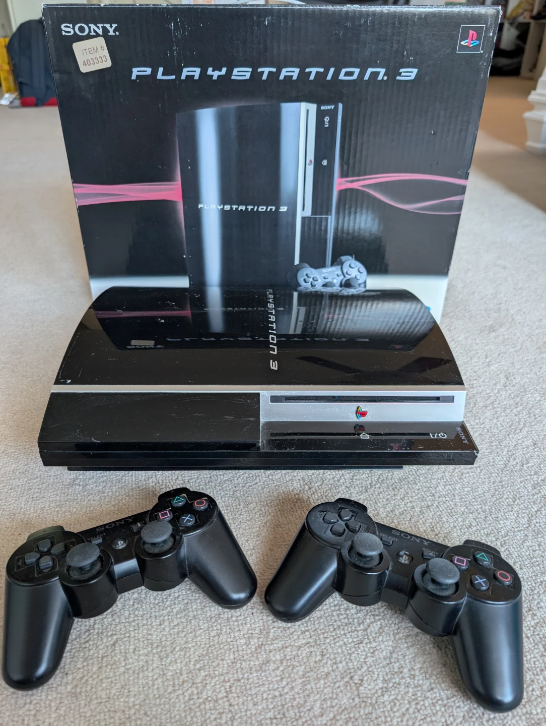 Broken Sony PlayStation 3 Console with 2 Controllers - photo 2