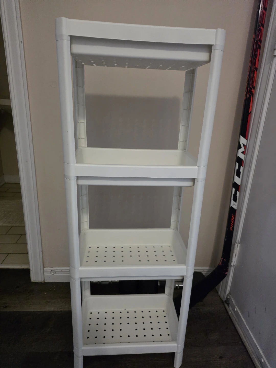 White 4-Tier Plastic Storage Shelf