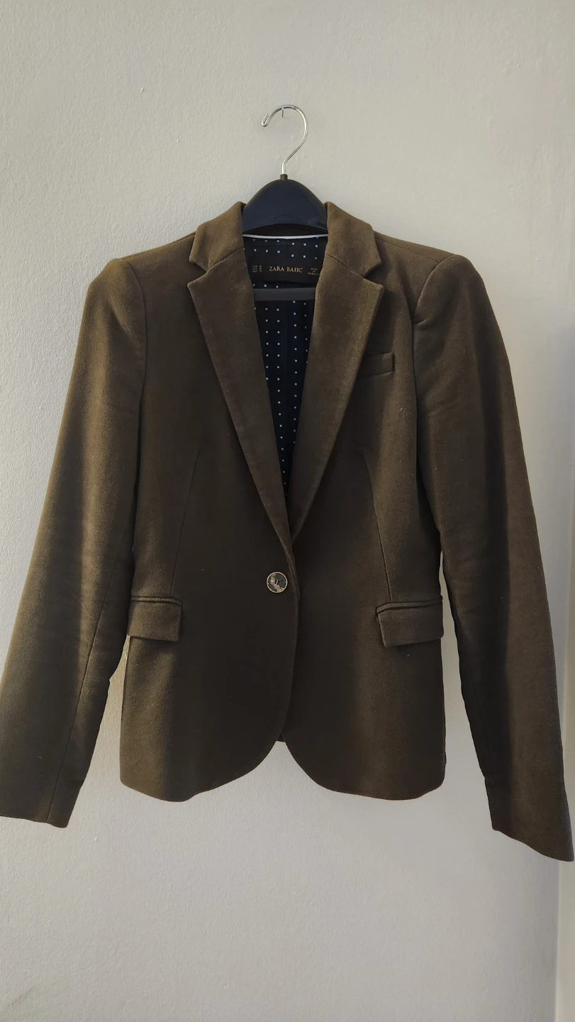 ZARA BASIC Women's Blazer Jacket - Olive Green - Size M