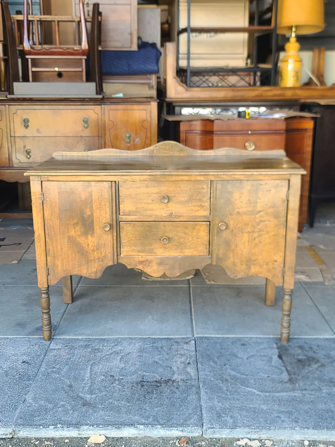 Vintage Wooden Sideboard Buffet