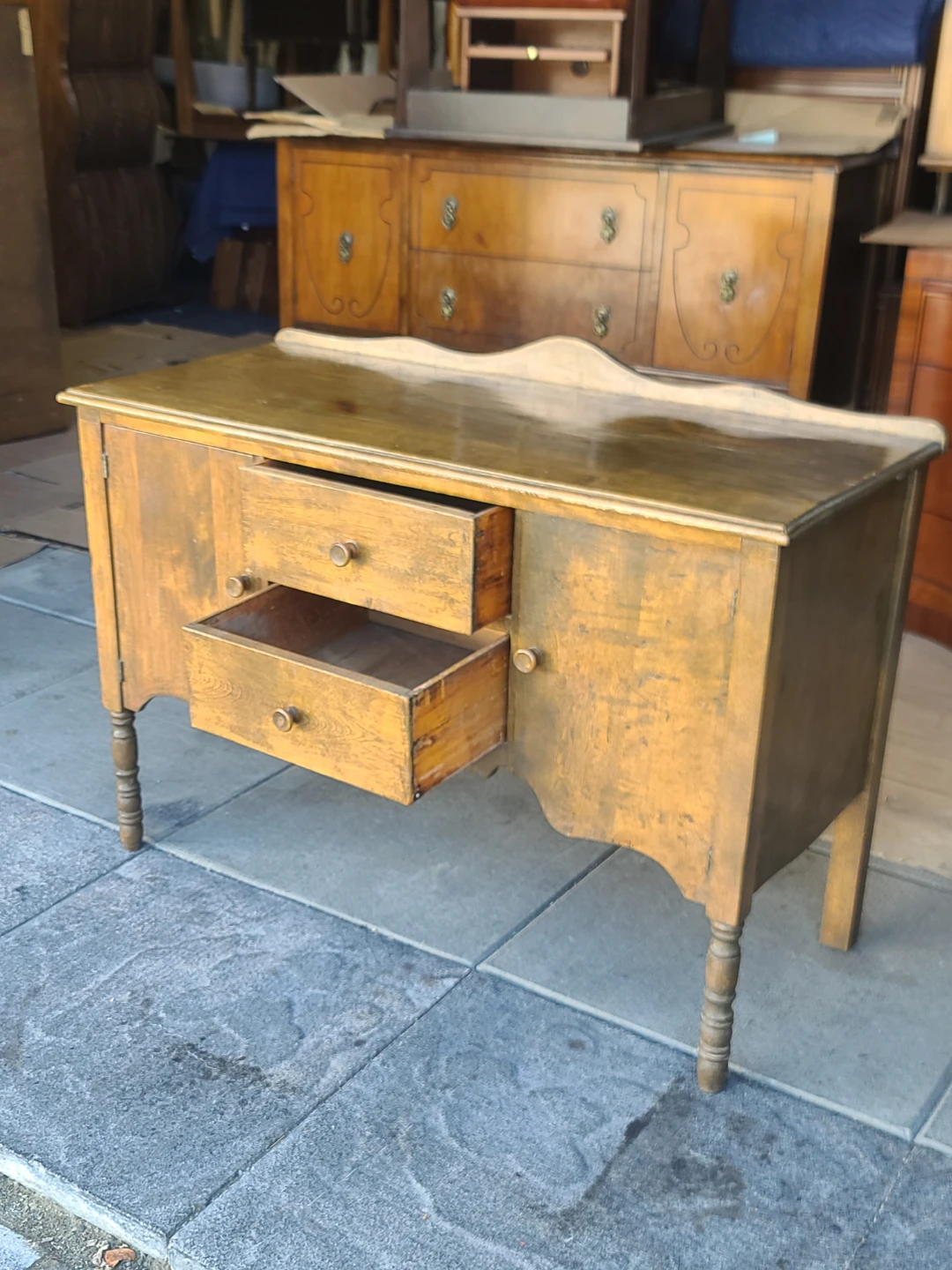 Vintage Wooden Sideboard Buffet - photo 2