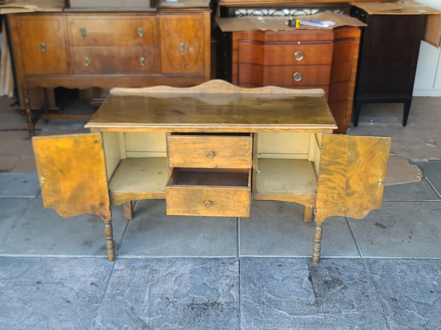 Vintage Wooden Sideboard Buffet - photo 3