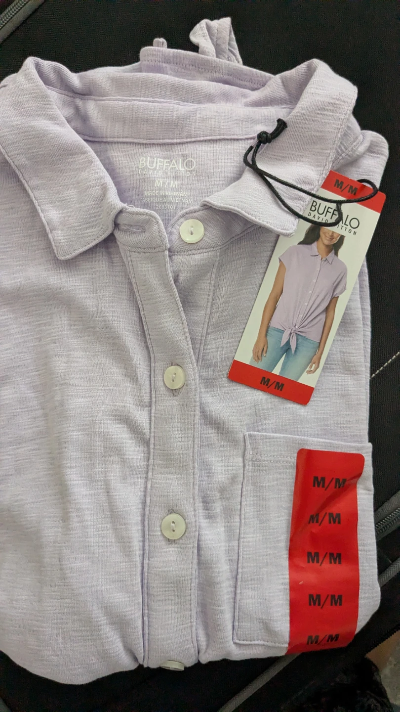 Buffalo David Bitton Lilac Button-Up Shirt