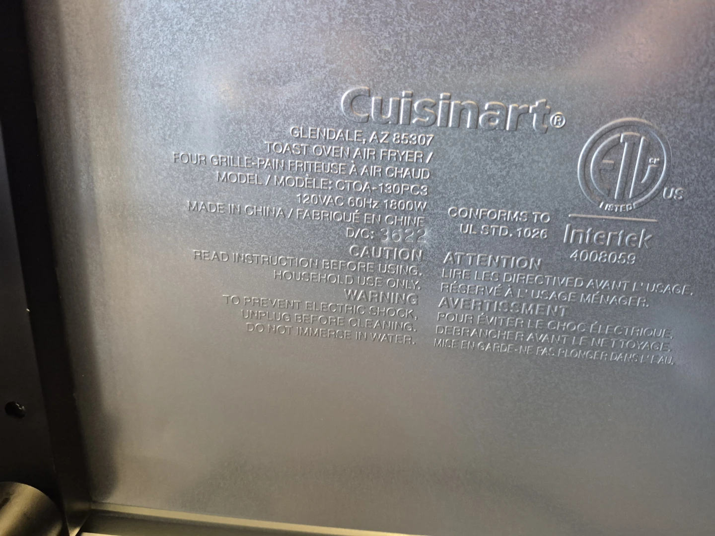 Cuisinart TOA-130PC3 Air Fryer Toaster Oven